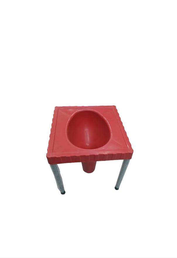Commode stool square red Pak