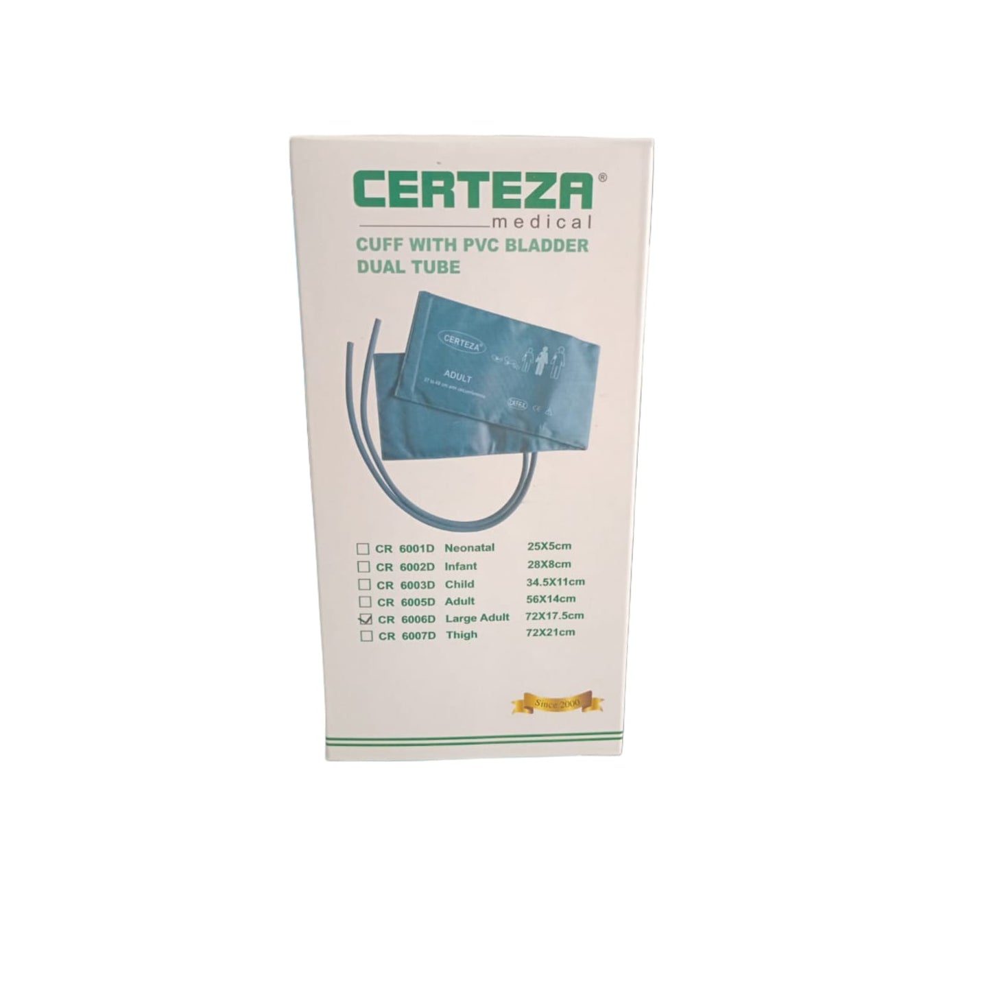 Certeza Cuff With PVC Bladder Dual Tube